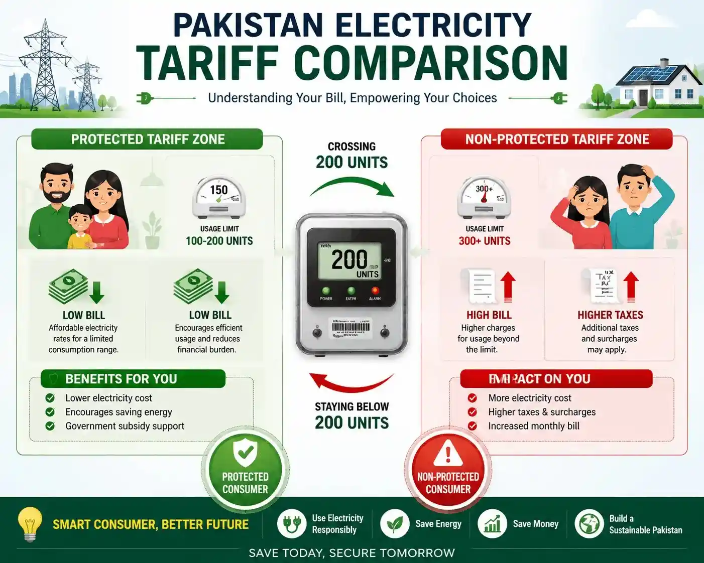 protected
and non protected tariffs