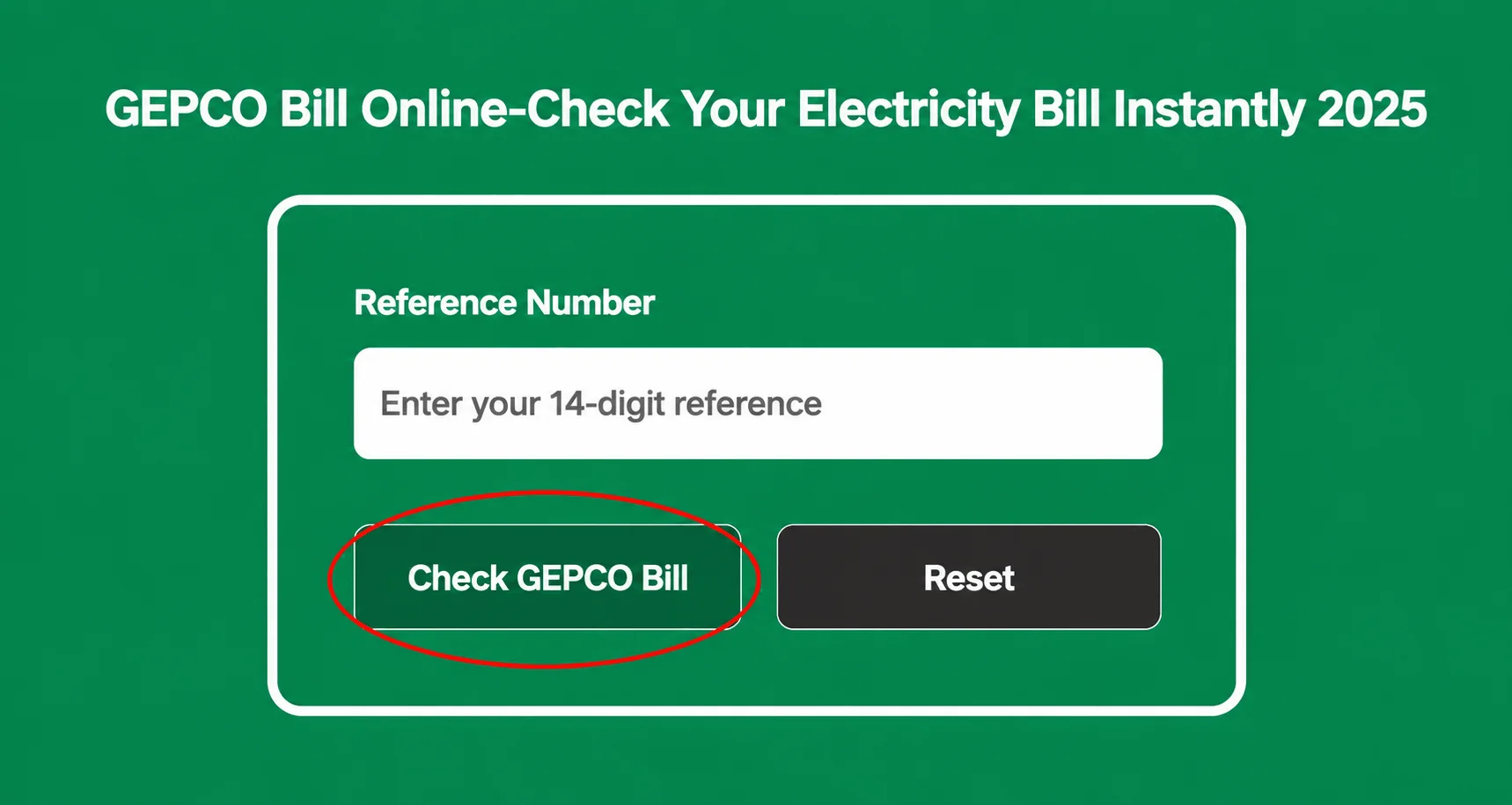 Click on Check GEPCO Bill Button
